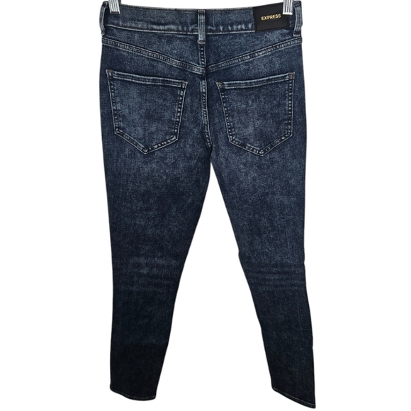 NWT Express Distressed 4-Way Strech Skinny High Rise Jeans - Picture 2 of 3